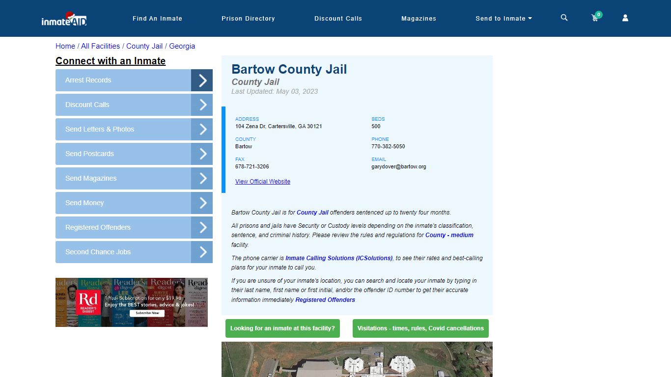 Bartow County Jail - Inmate Locator - Cartersville, GA